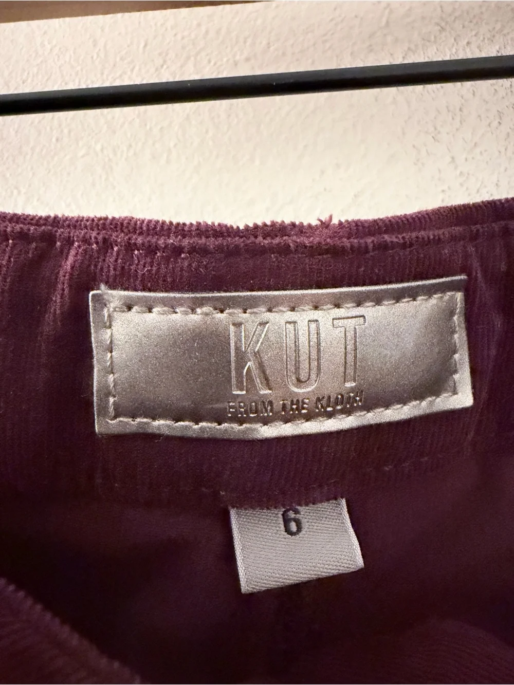 KUT from the kloth meg fab ab wide leg burgundy corduroy pants wide leg 6 - Picture 2 of 3